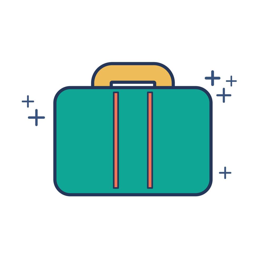 equipaje de mano icono vector ilustración glifo estilo diseño con color