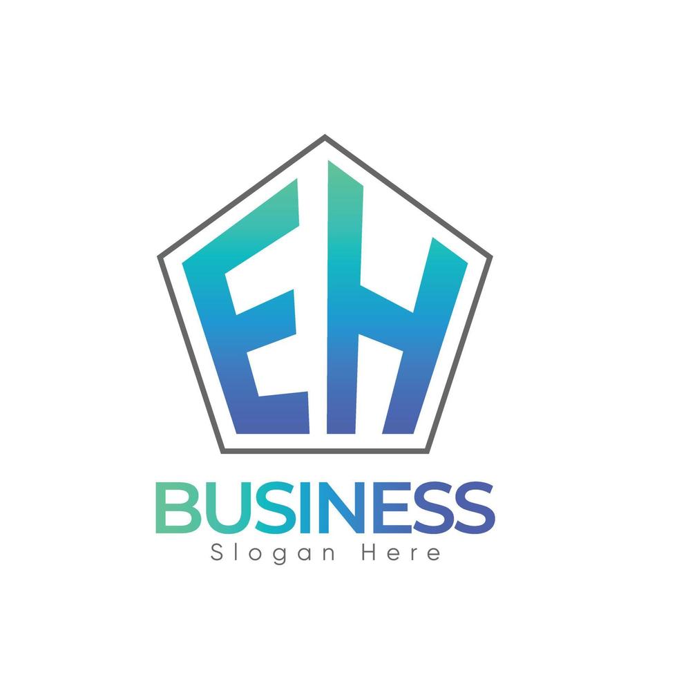 Minimal E And H Letter Logo Design With White Background, With White Background, Hi-Quality Digital Logo Design With Unique Concept. vector