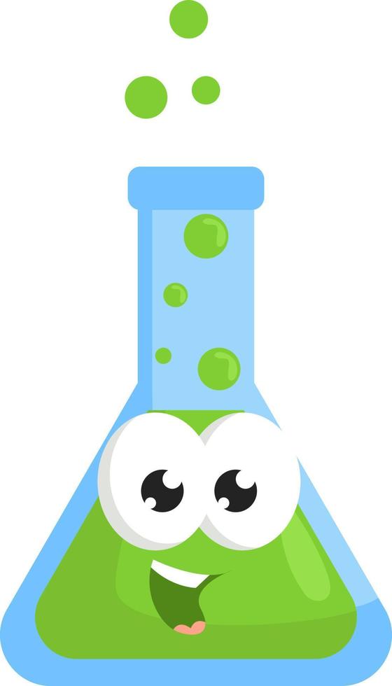 Green potion, illustration, vector on white background.