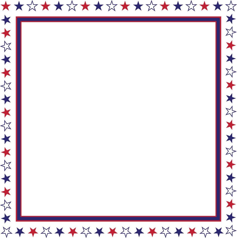 blue and red frame with a usa flag pattern vector