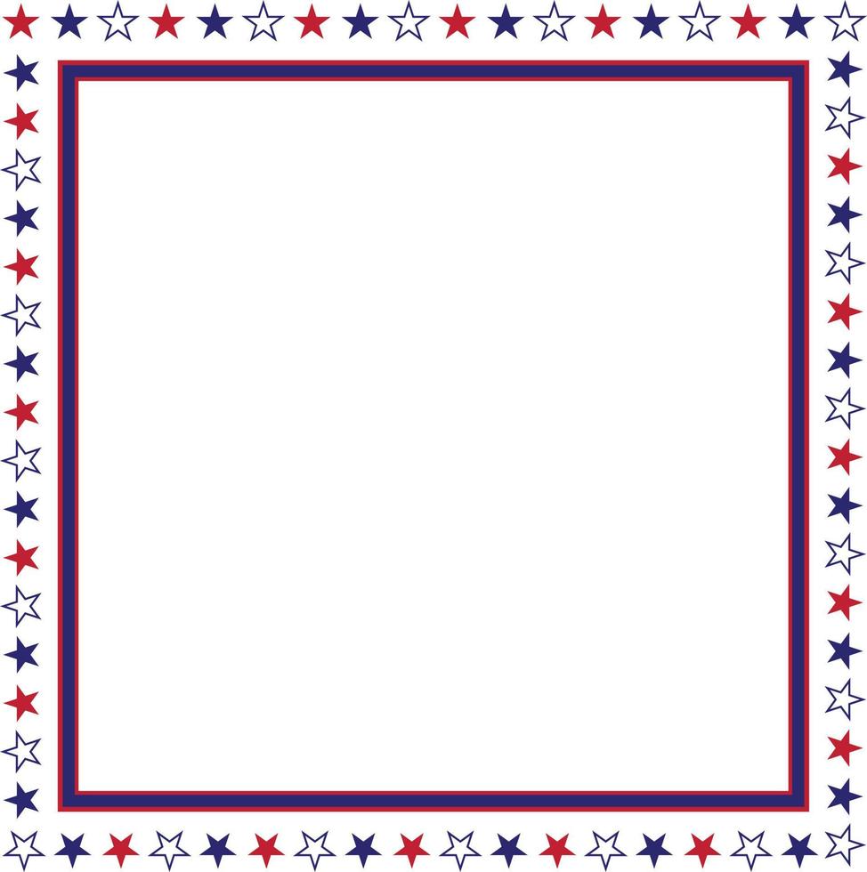 blue and red frame with a usa flag pattern vector