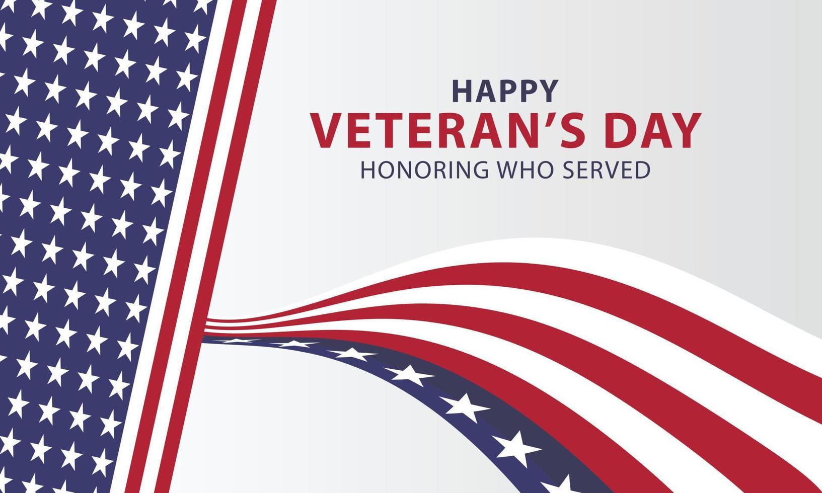 ilustración del día de los veteranos con bandera americana vector