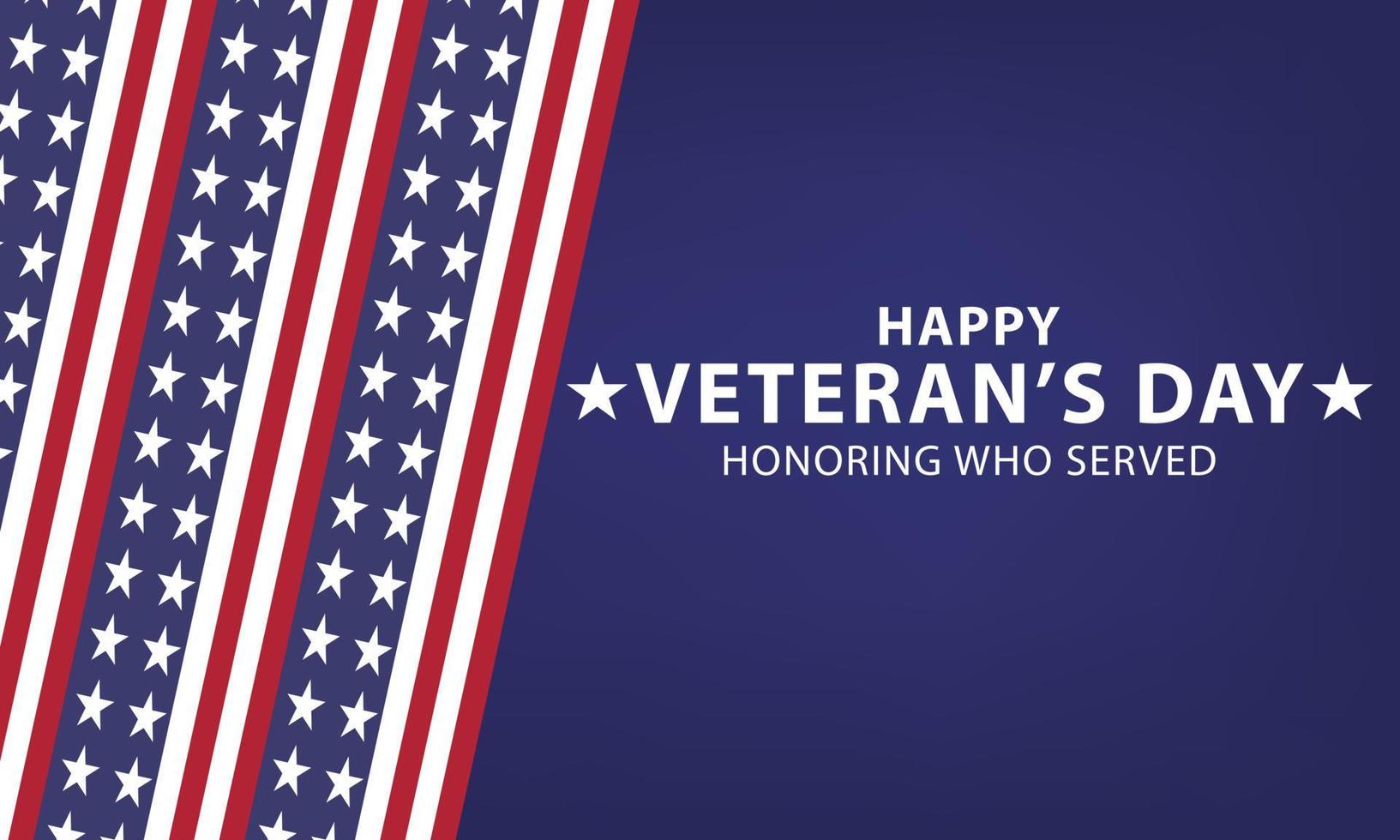 ilustración del día de los veteranos con bandera americana vector