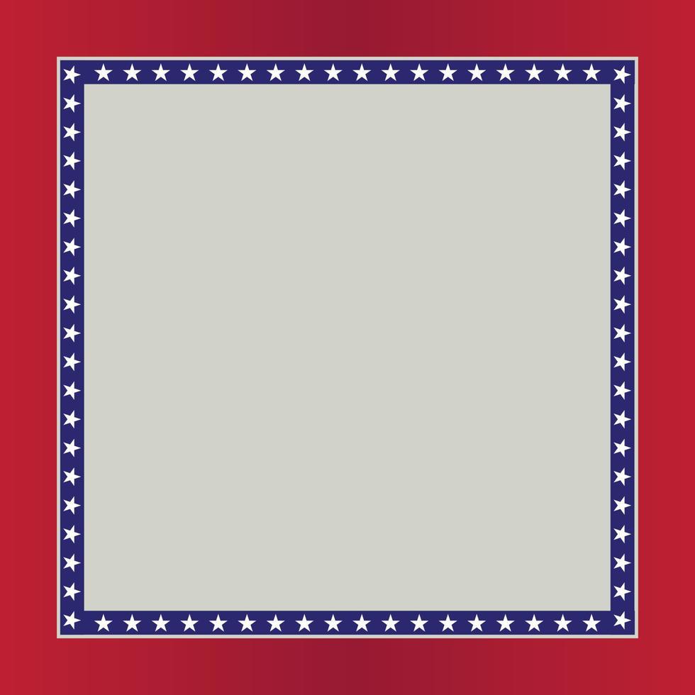 blue and red frame with a usa flag pattern vector