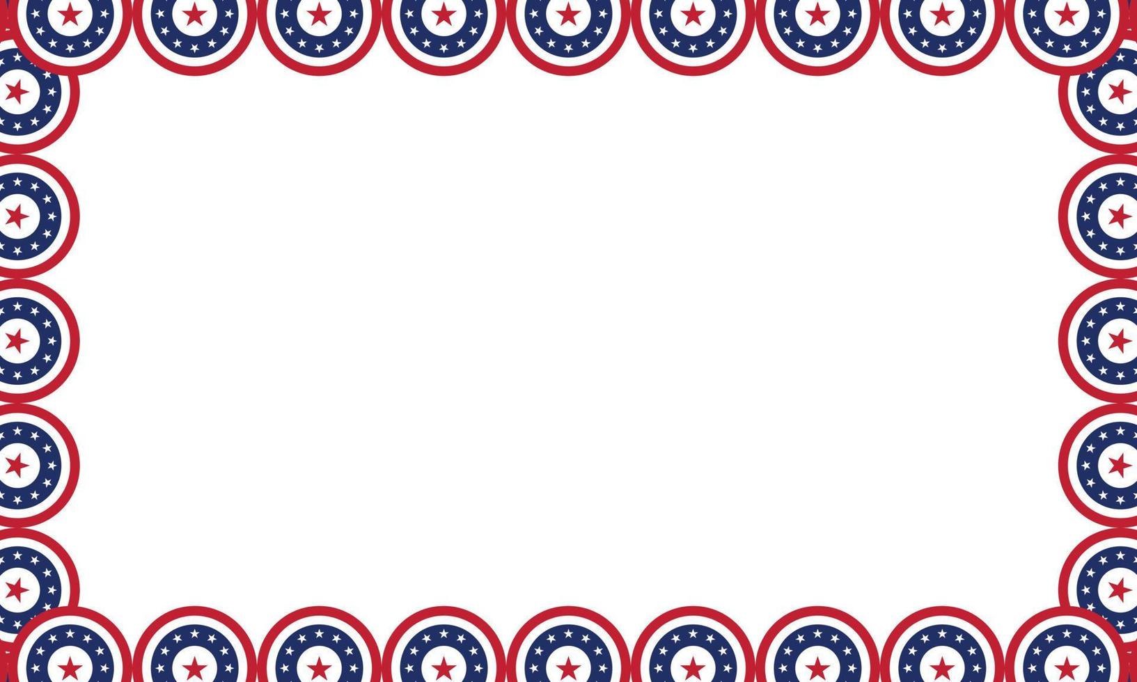 blue and red frame with a usa flag pattern vector