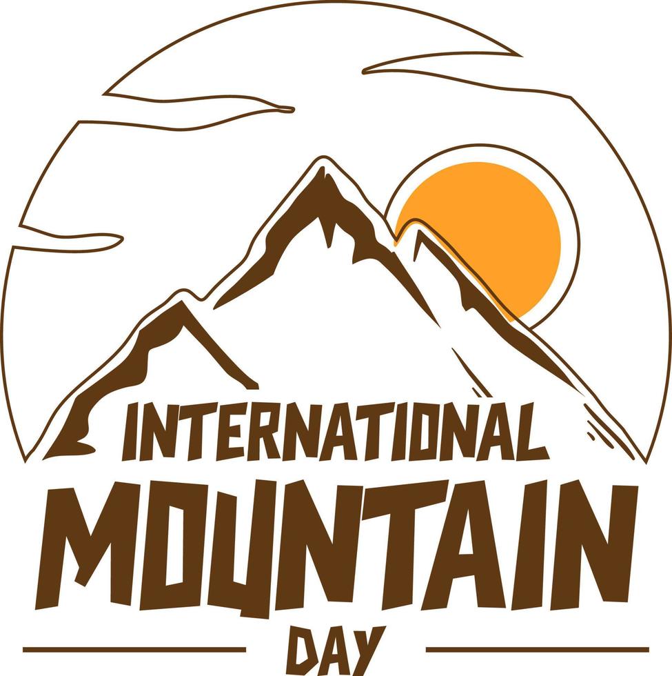 texto del día internacional de la montaña para el diseño de carteles vector