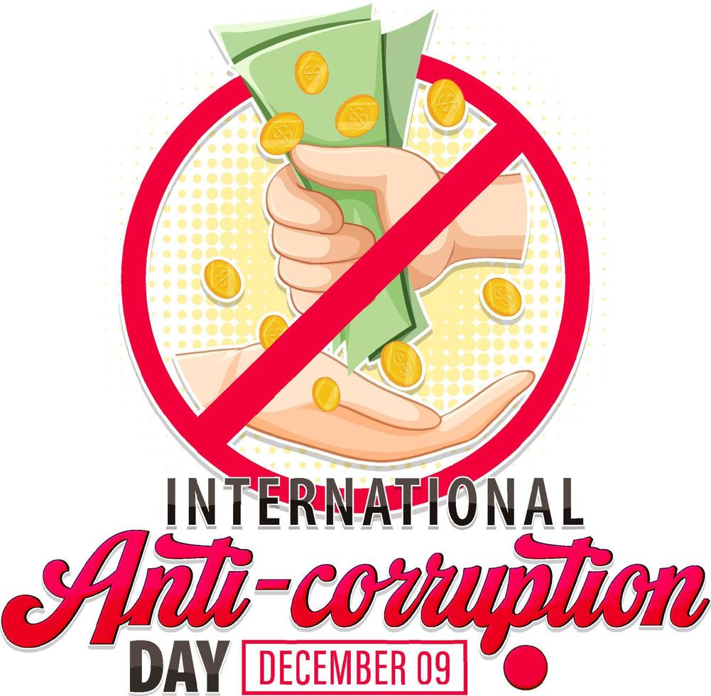 International Anti Corruption Day Poster Design vector