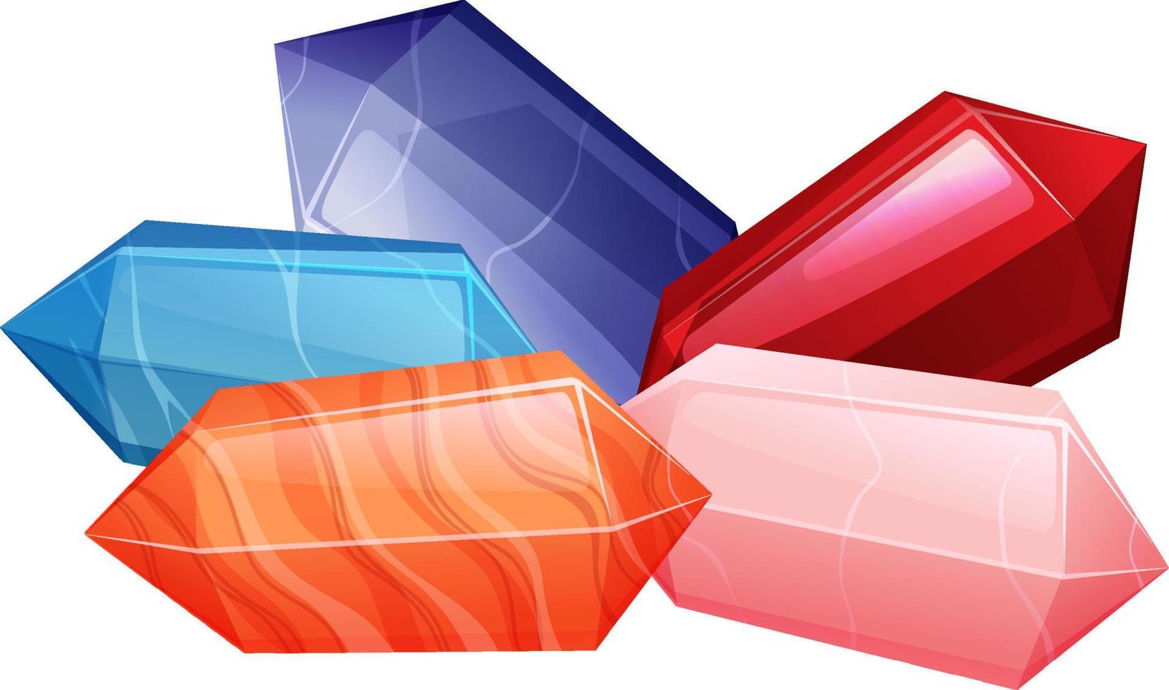 Pile of gemstones and crystals vector