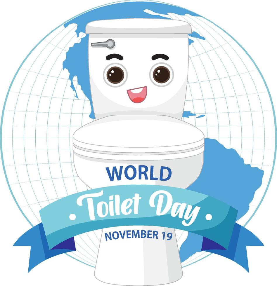 diseño de texto del día mundial del baño vector