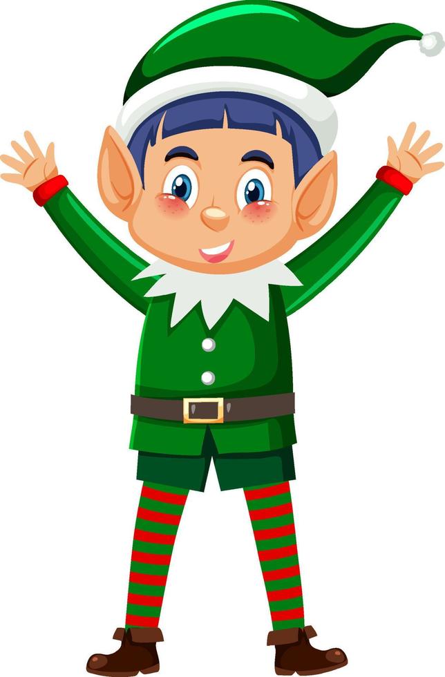 Christmas elf cartoon character vector