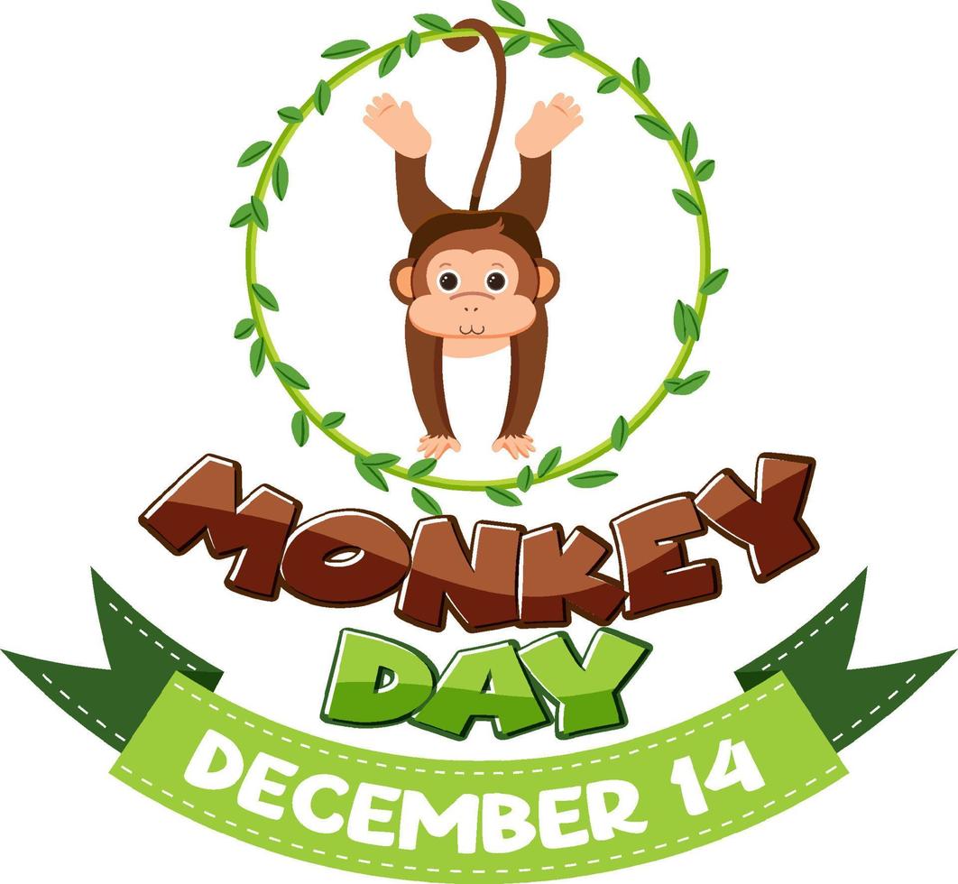 Monkey day text for banner or poster design vector