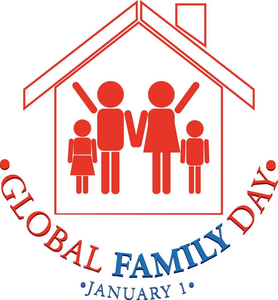 Global family day logo design vector