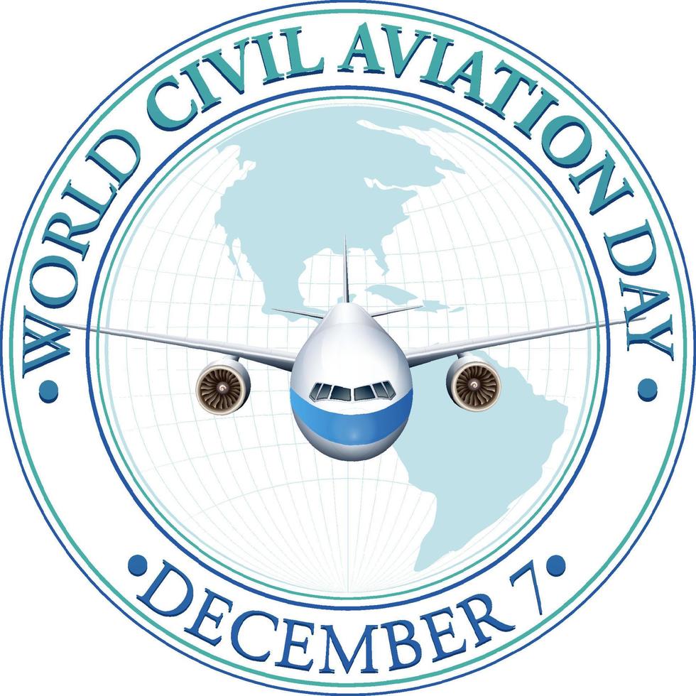 diseño de banner del día mundial de la aviación civil vector