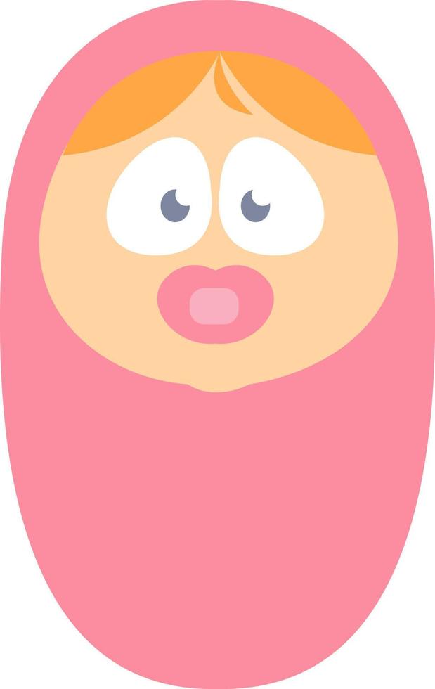 Baby girl, illustration, vector, on a white background. vector