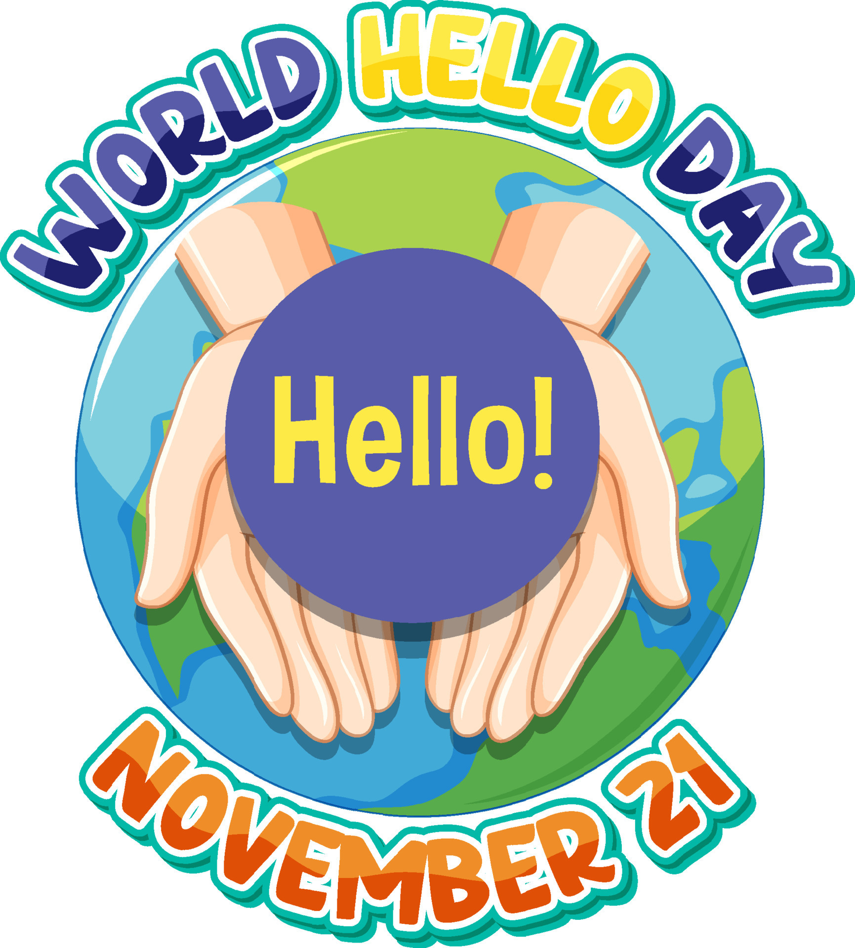 World hello day banner design 13763315 Vector Art at Vecteezy