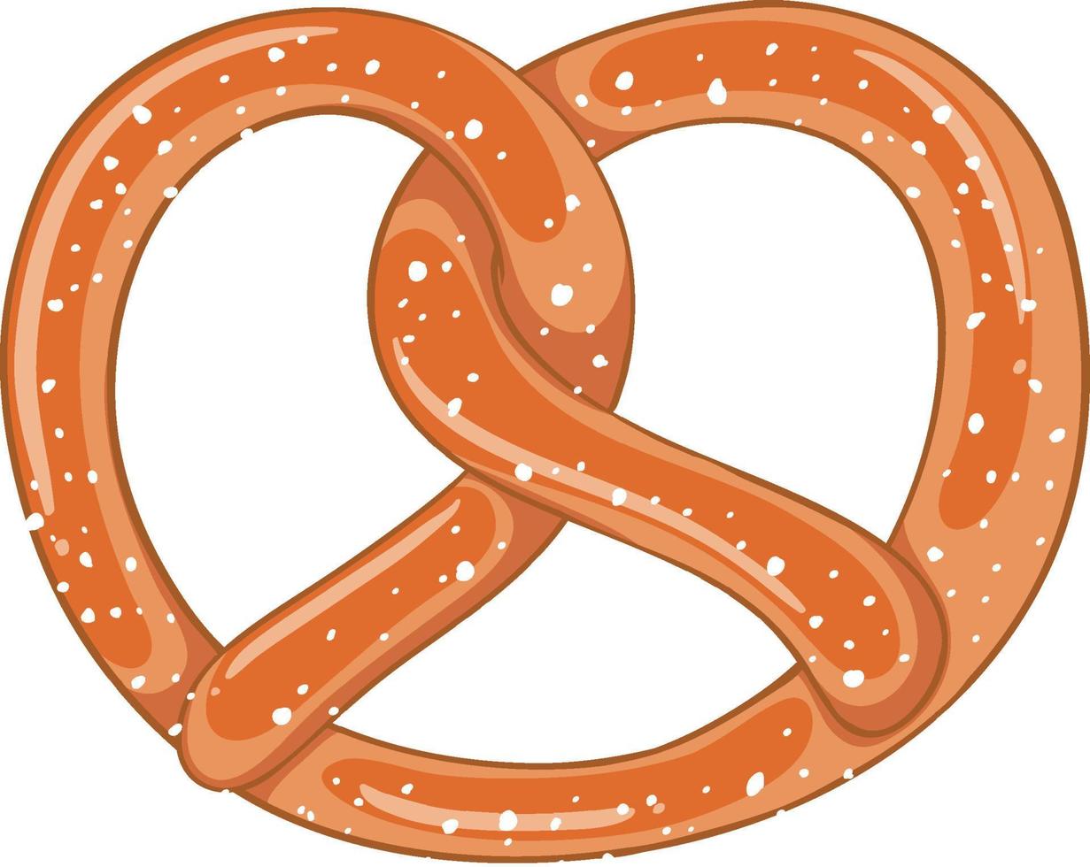 una deliciosa caricatura aislada de pretzel vector