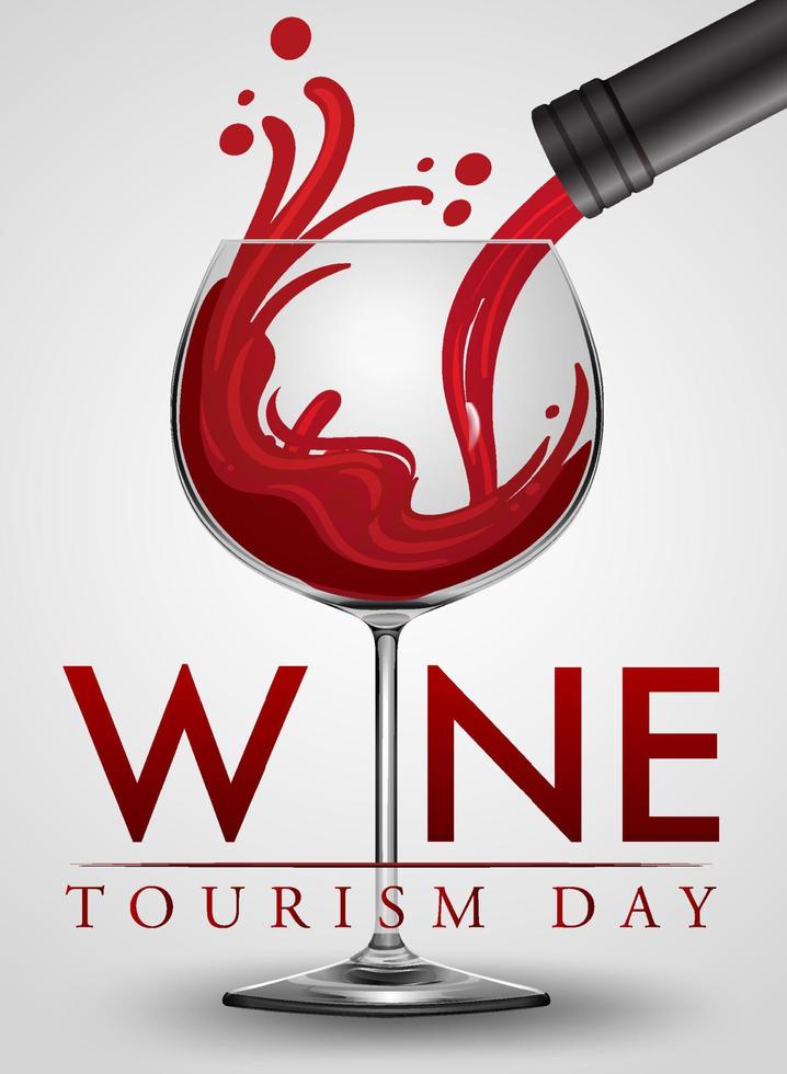 plantilla de póster del día del turismo del vino vector