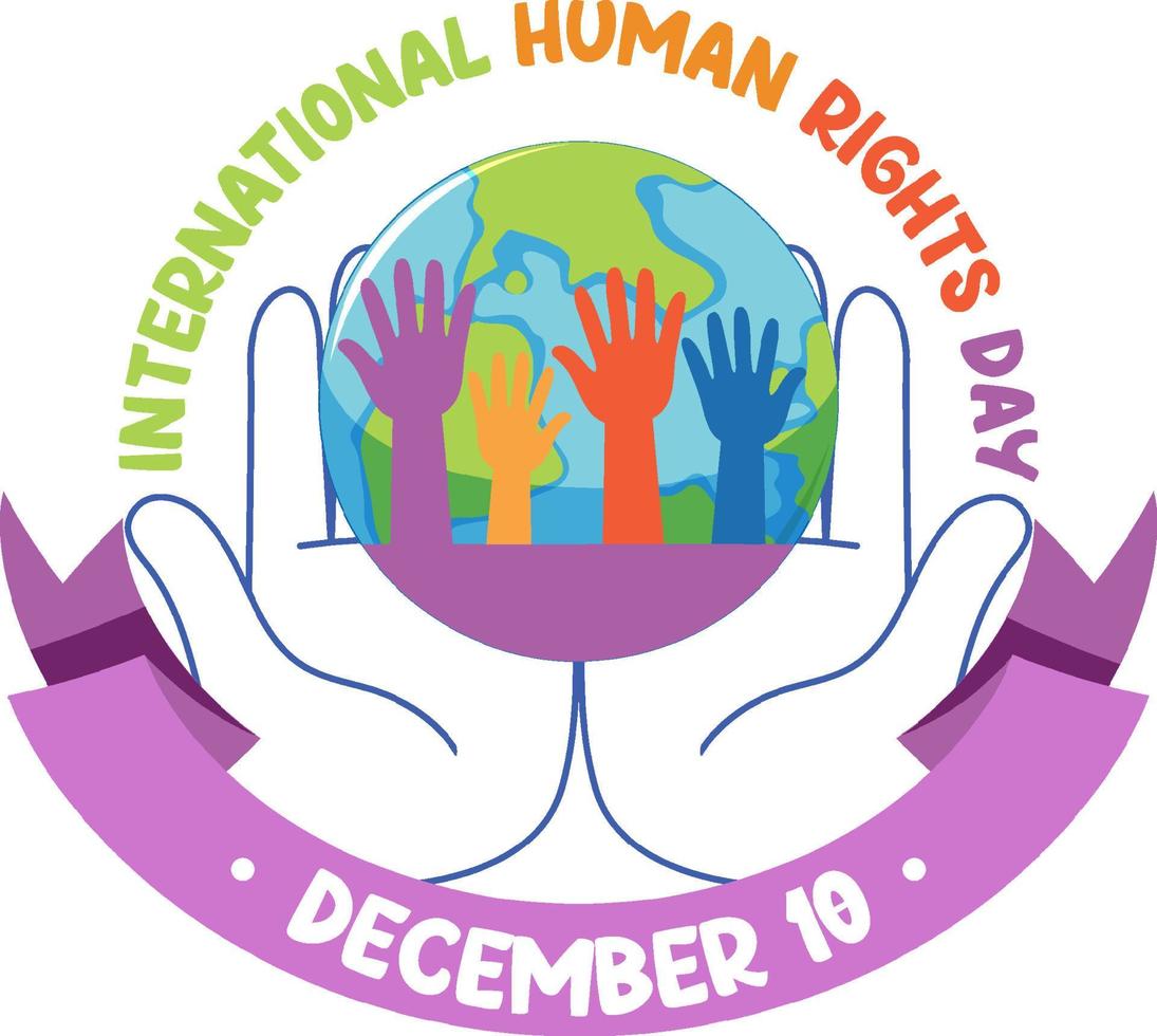 texto del día internacional de los derechos humanos para el diseño de pancartas vector