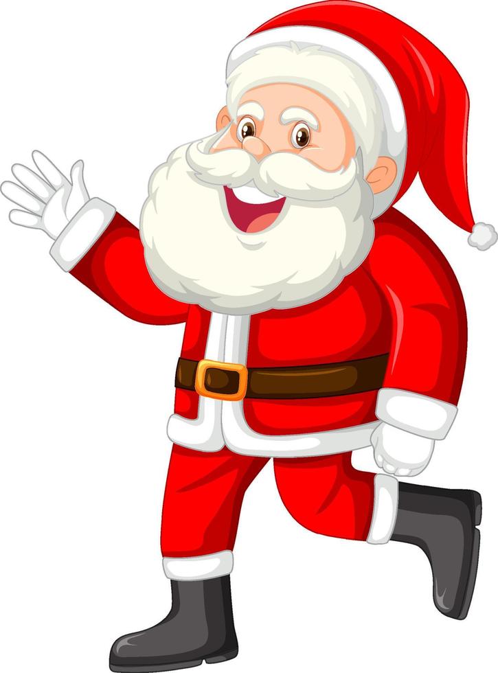 sanata claus agitando la mano personaje de dibujos animados vector