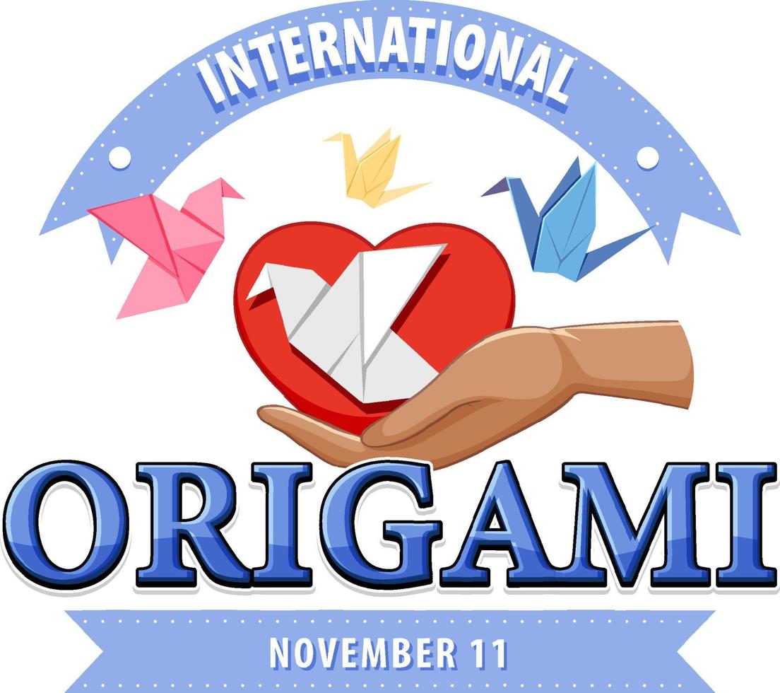 International Origami Day Banner Design vector