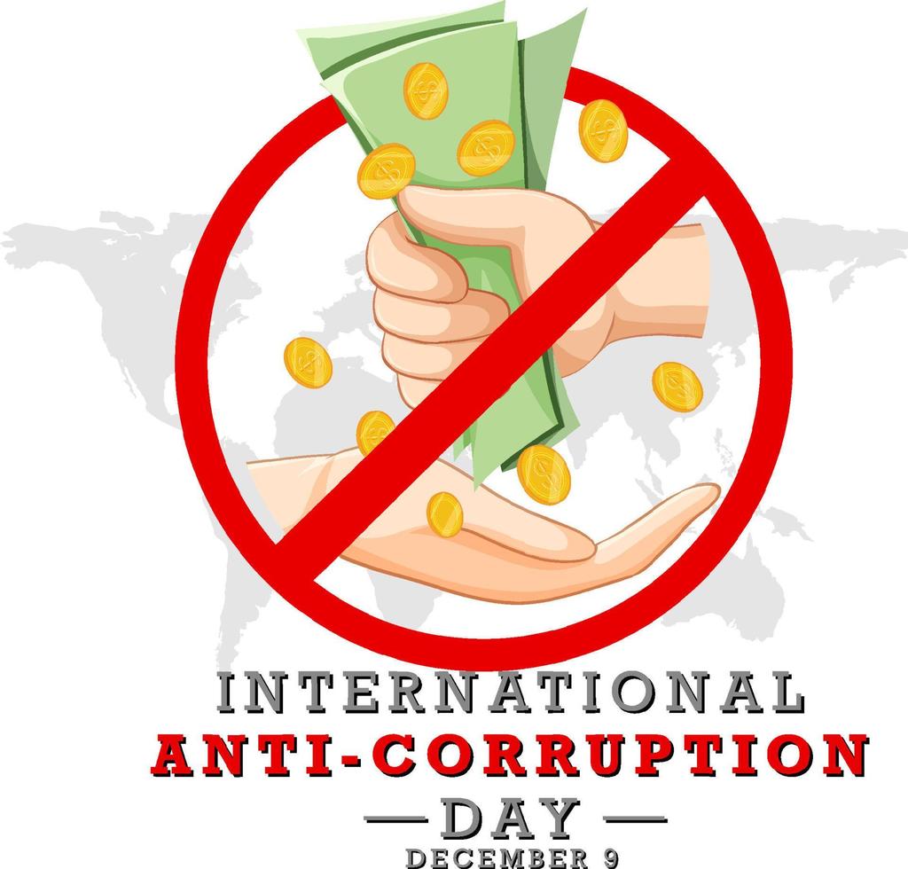 International Anti corruption day poster design vector