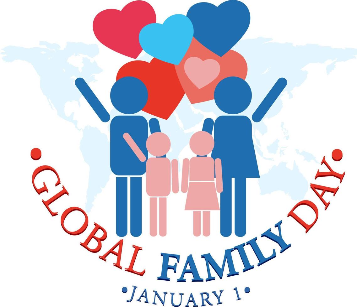 Global family day logo design vector