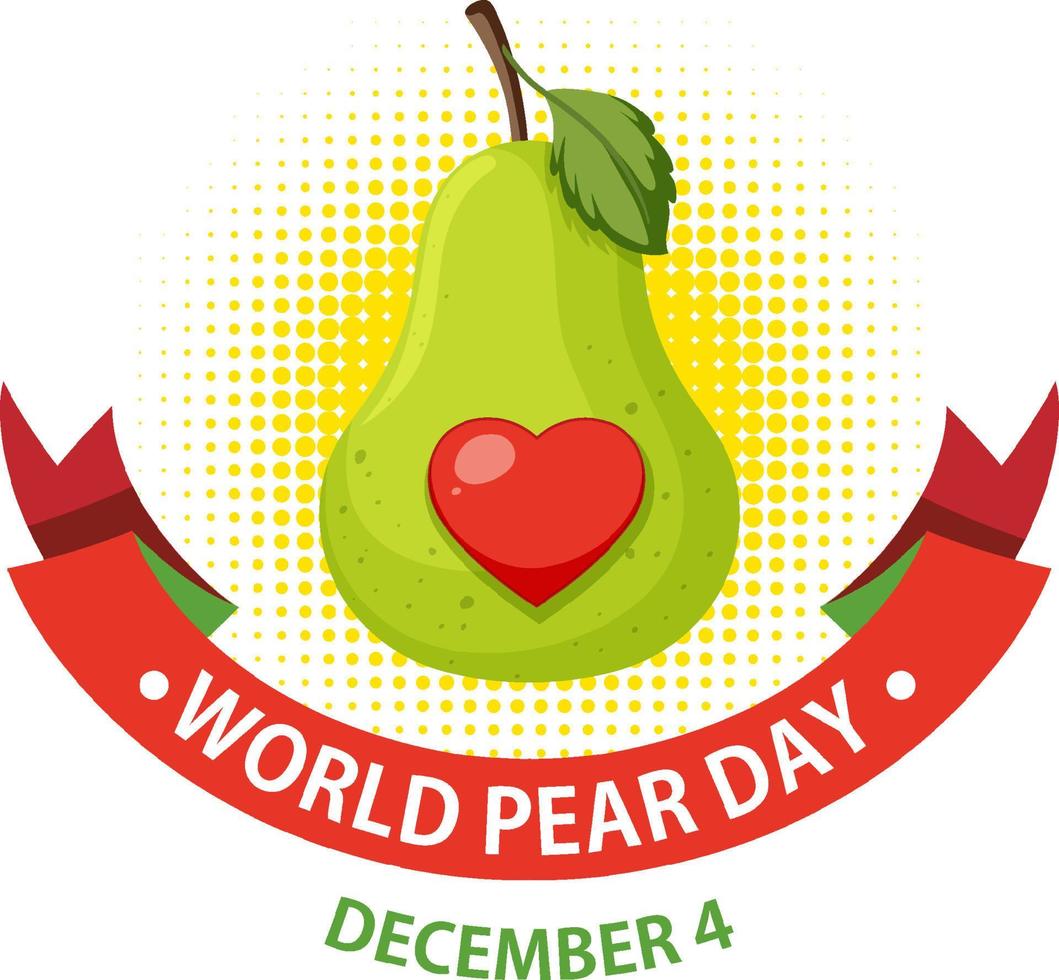 World pear day postr template vector