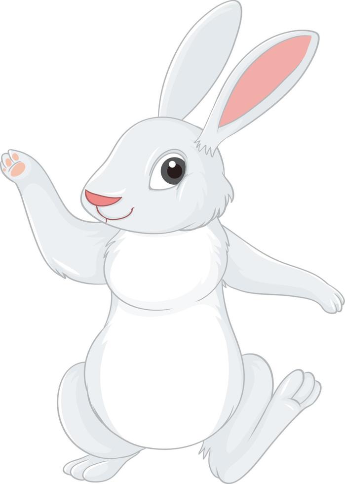 White rabbit cartoon character vector