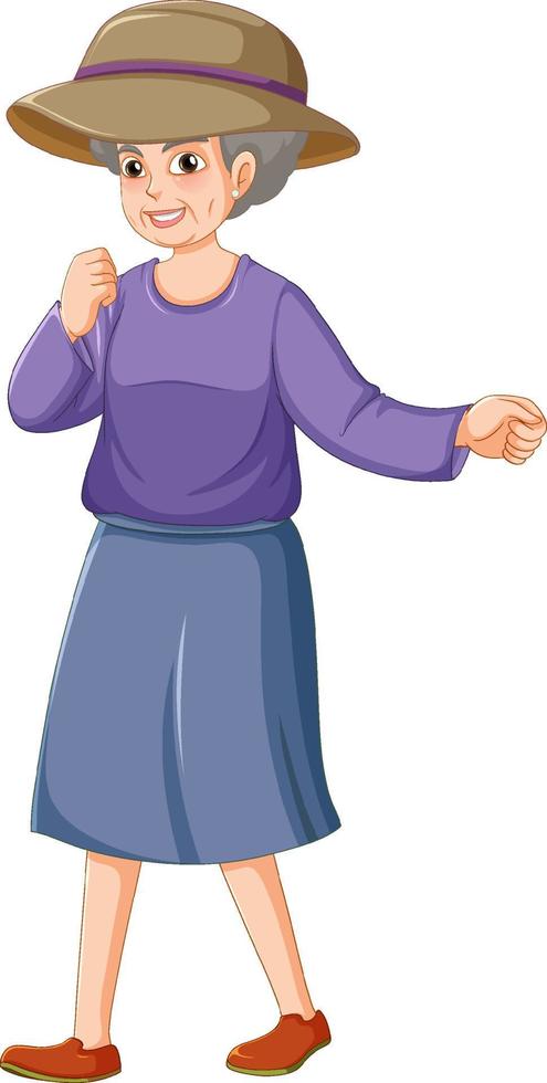 Old woman wearing hat vector