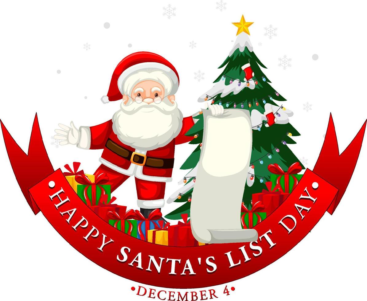 Happy Santa's List Day banner design vector