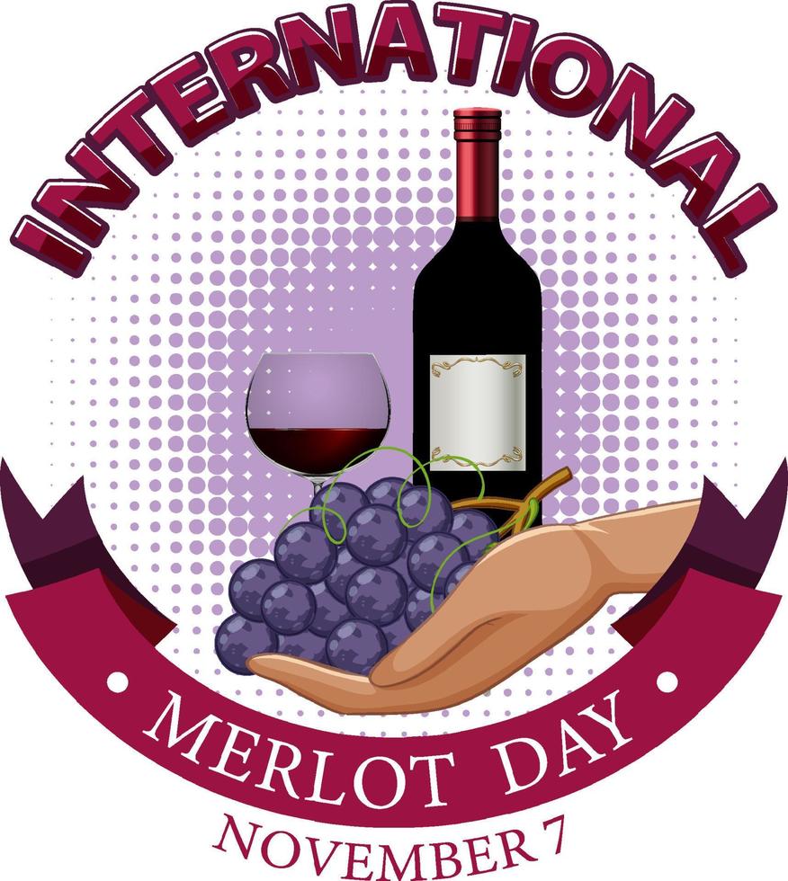 International merlot day poster design vector