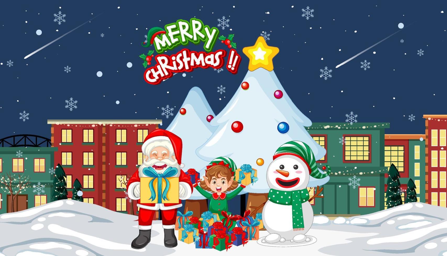 Christmas night poster design vector