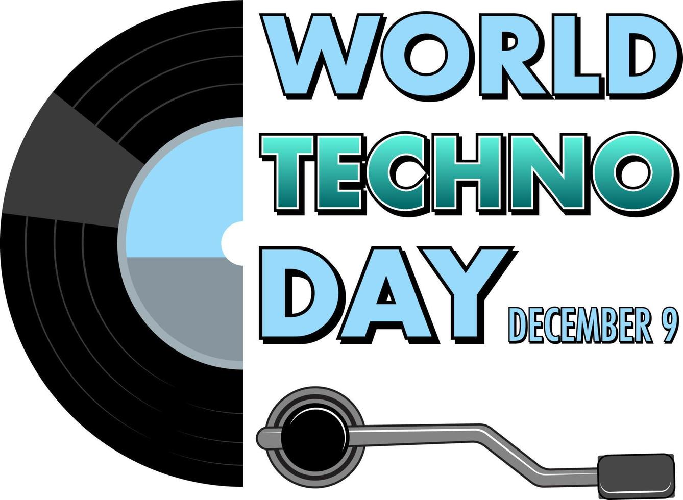 World techno day text banner design vector