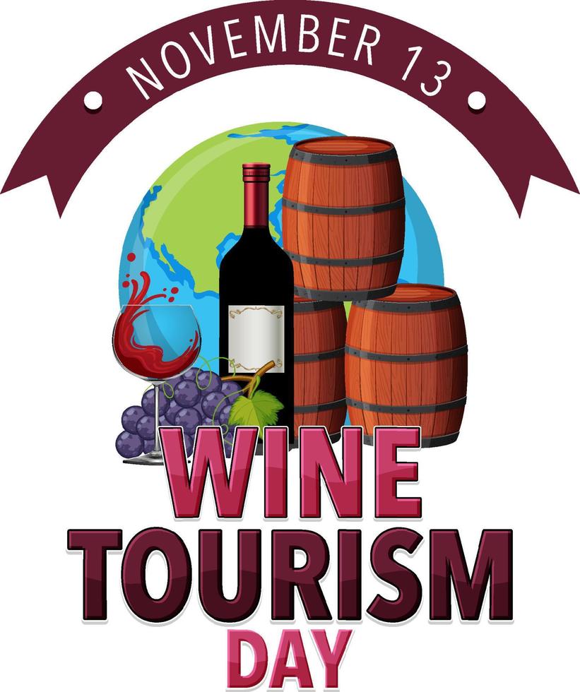 Wine Tourism Day Banner Design vector