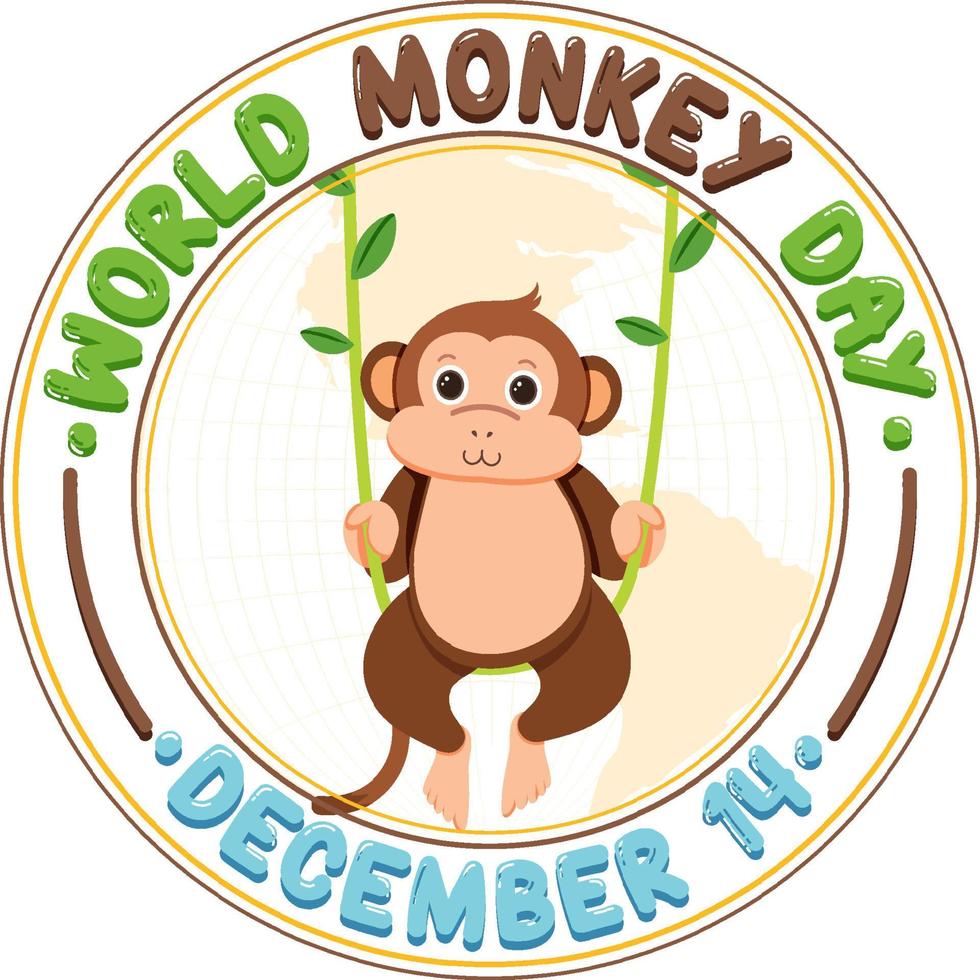 World monkey day poster design vector
