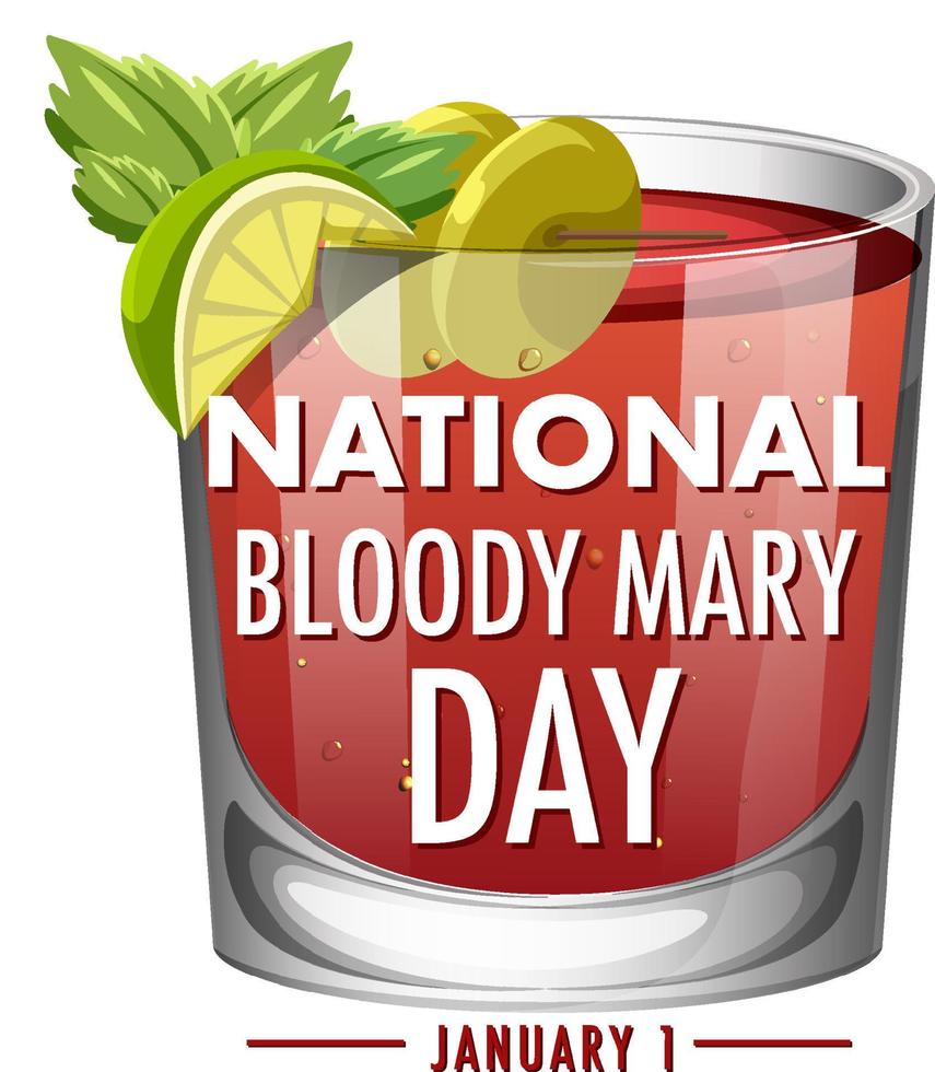 icono del día nacional de bloody mary vector