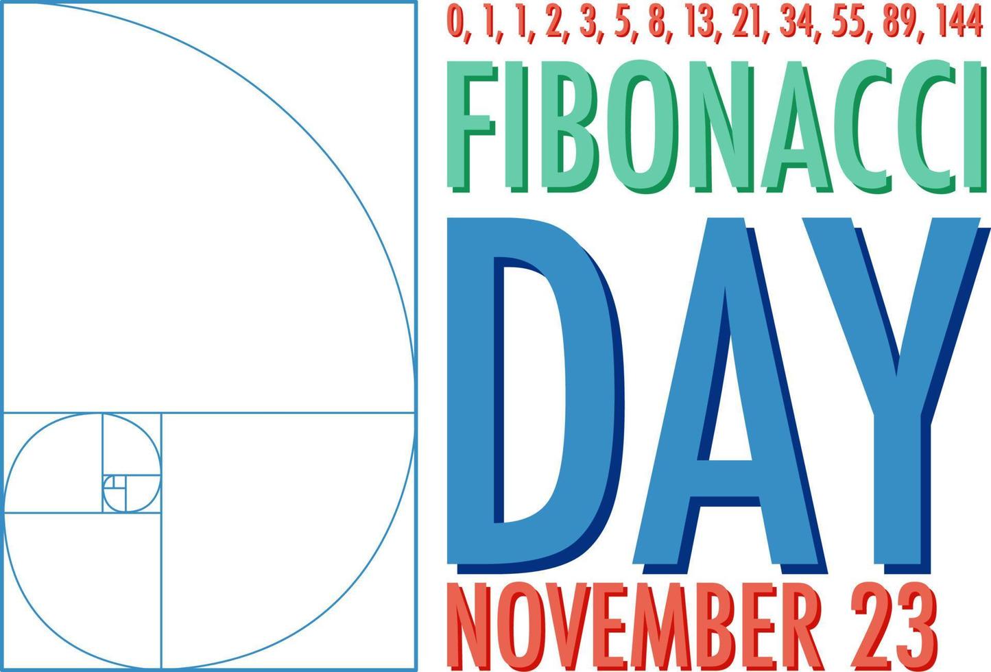 Fibonacci day poster design vector