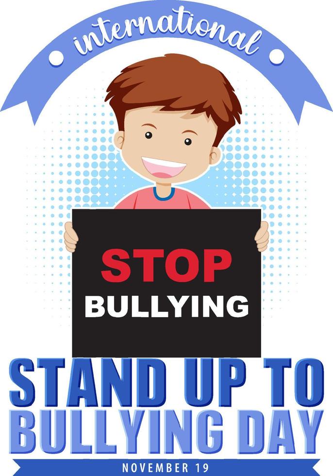International stand up to bullying day poster design vector