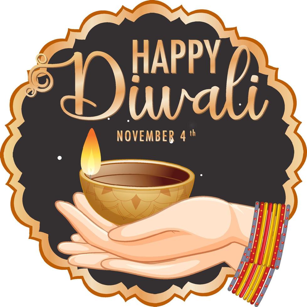 Happy Diwali Day Logo Design vector