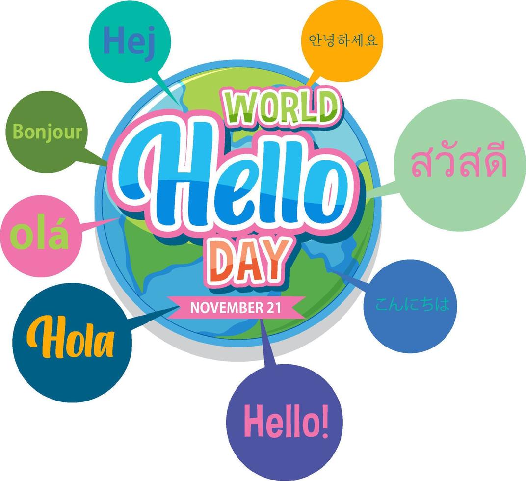 World hello day banner design 13763621 Vector Art at Vecteezy