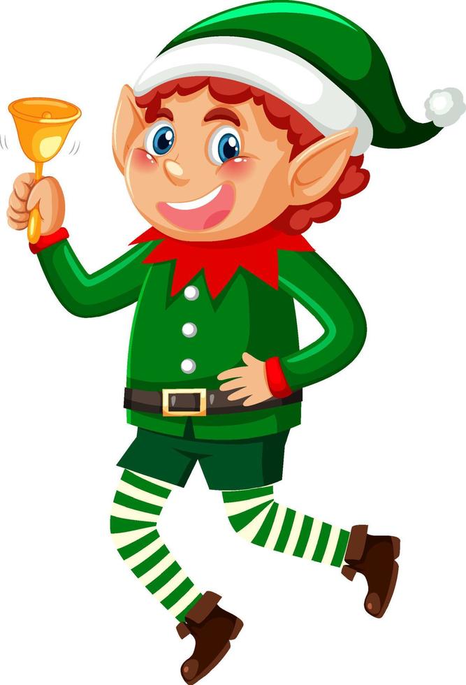 Christmas elf cartoon character vector