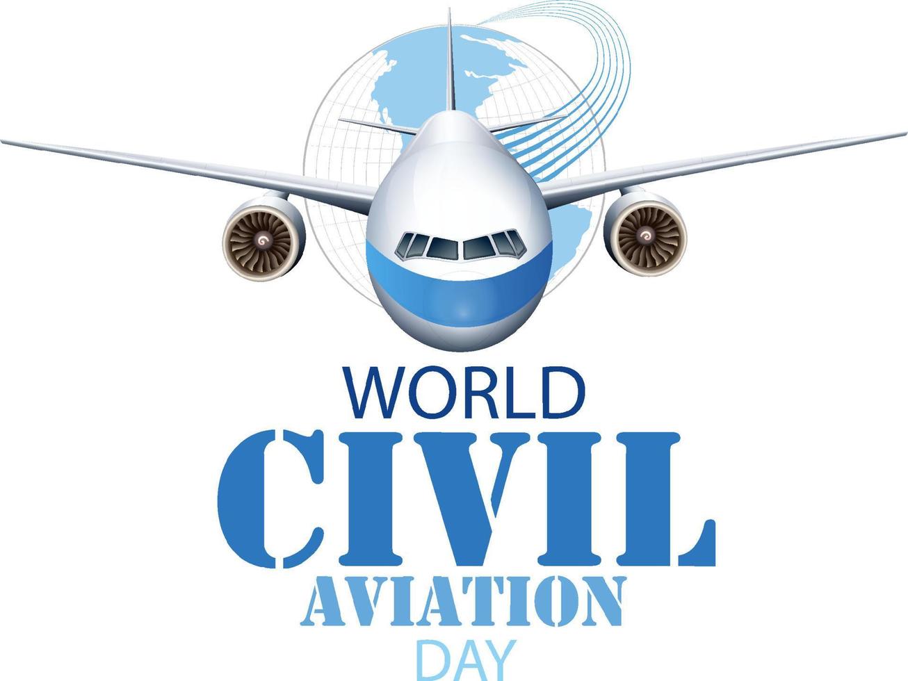 International Civil Aviation Day icon banner vector