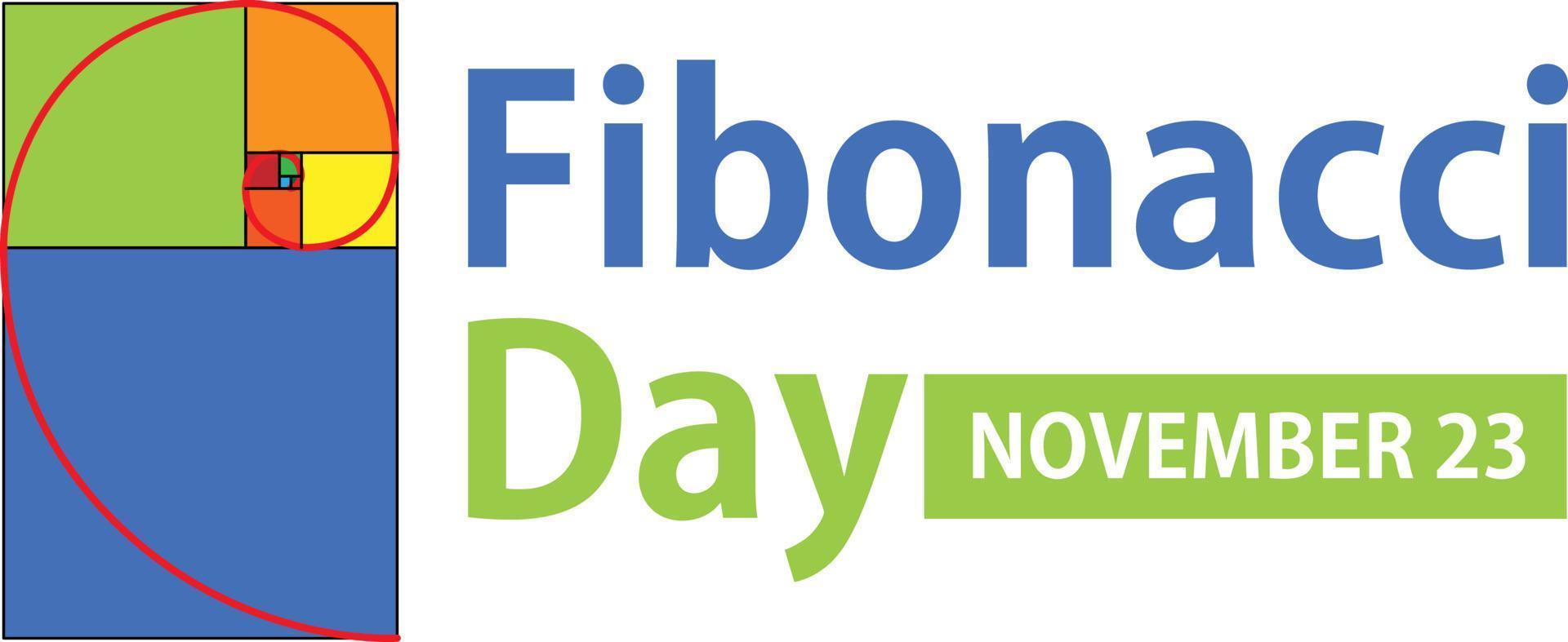 Fibonacci day poster design vector