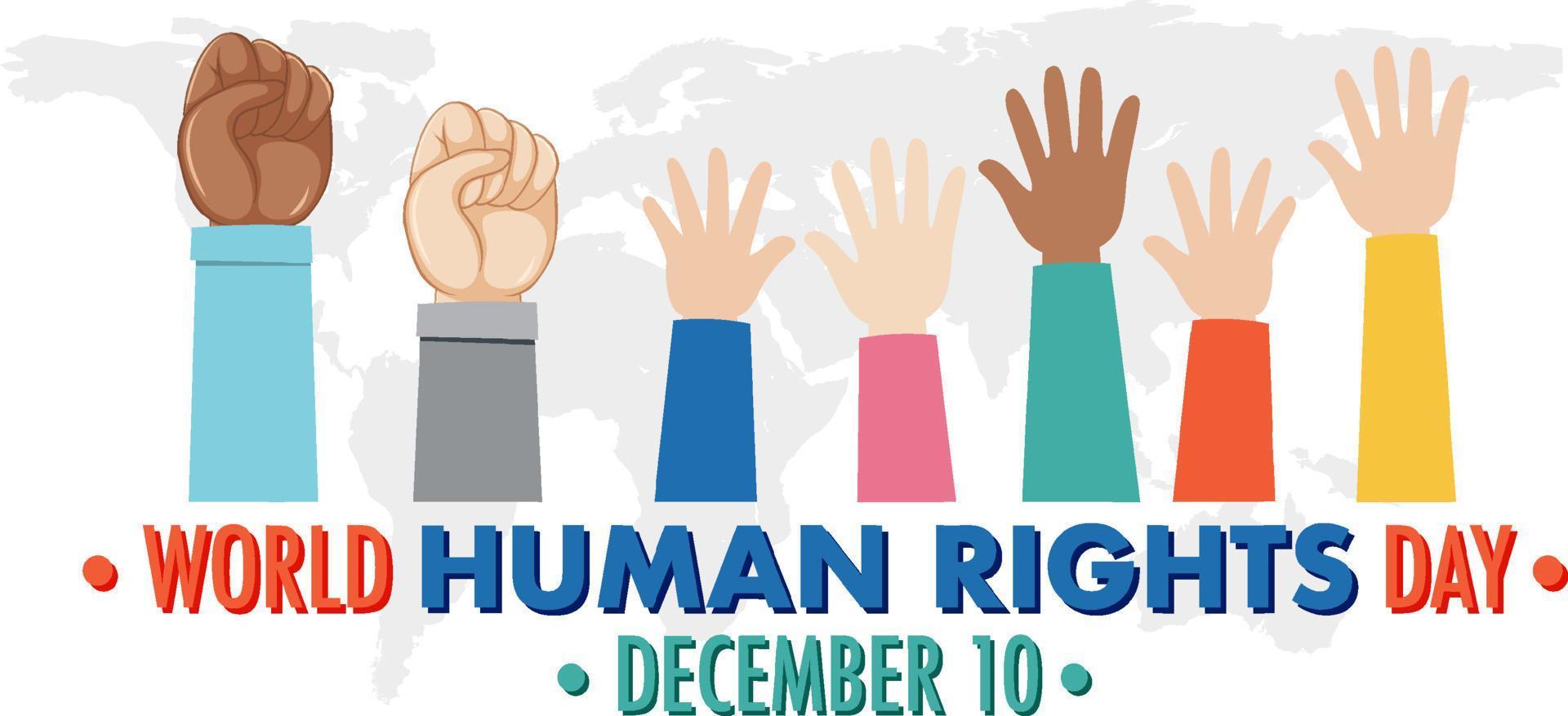 diseño del cartel del día mundial de los derechos humanos vector