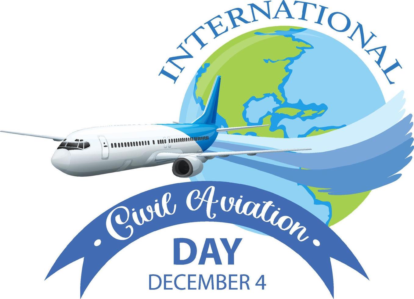 International Civil Aviation Day icon banner vector