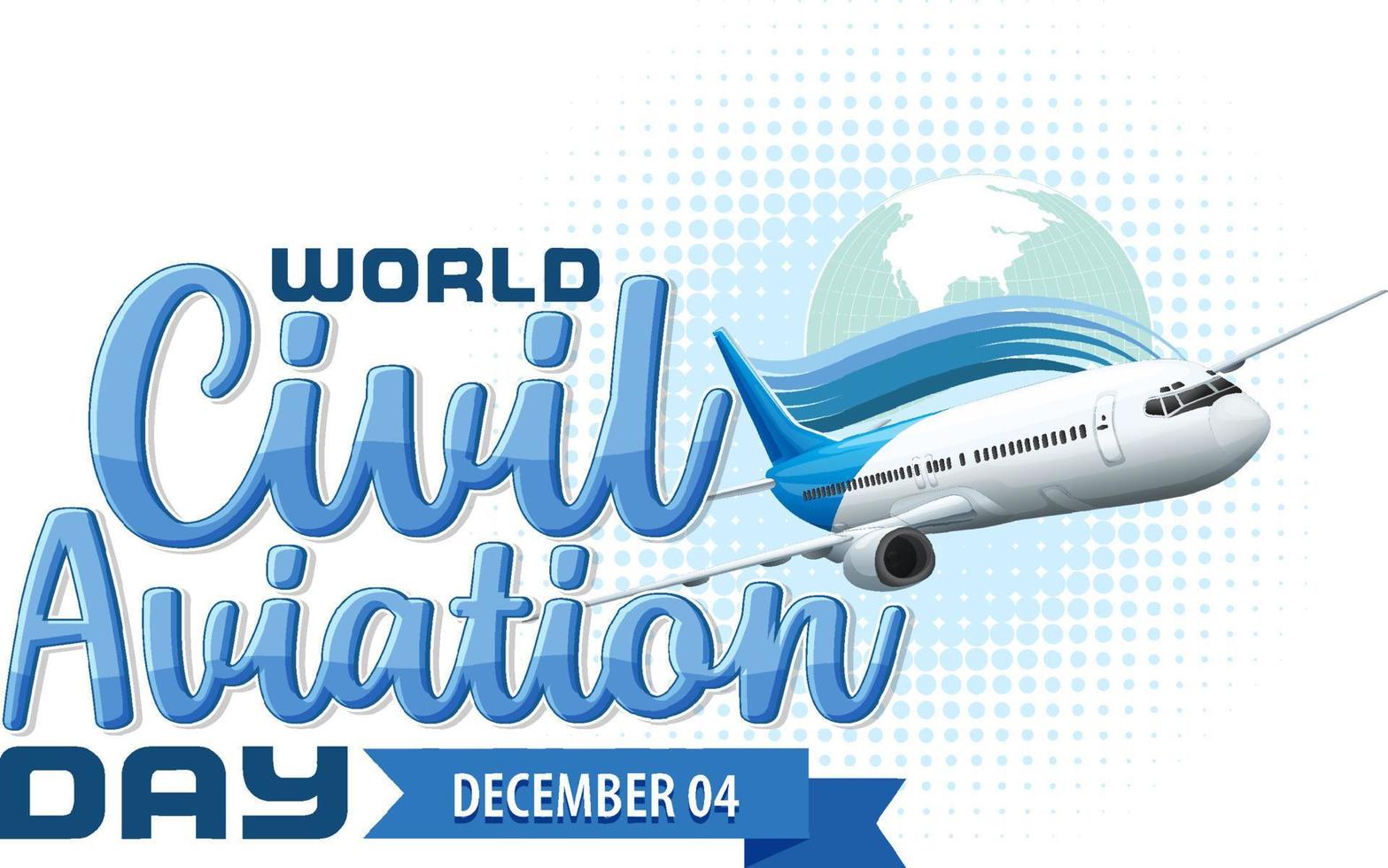 World civil aviation text for poster or banner design vector