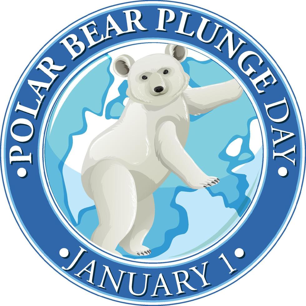 Polar Bear Plunge Day January icon vector