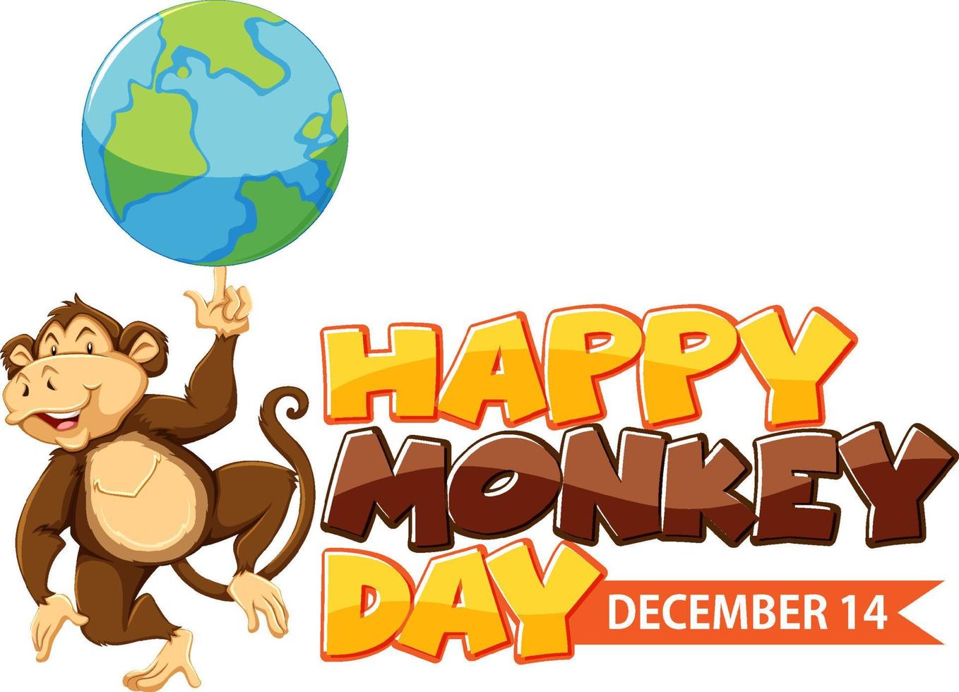 Monkey day text for banner or poster design vector