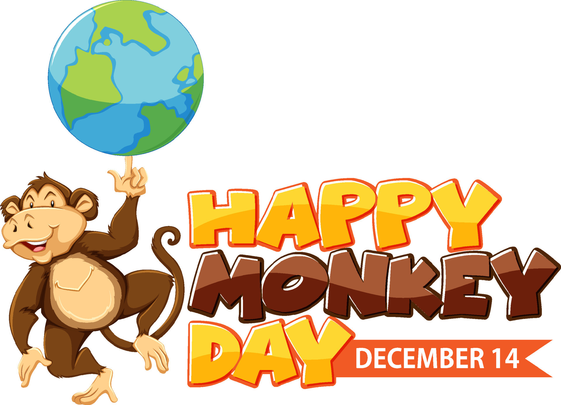Monkey day text for banner or poster design 13763747 Vector Art at Vecteezy