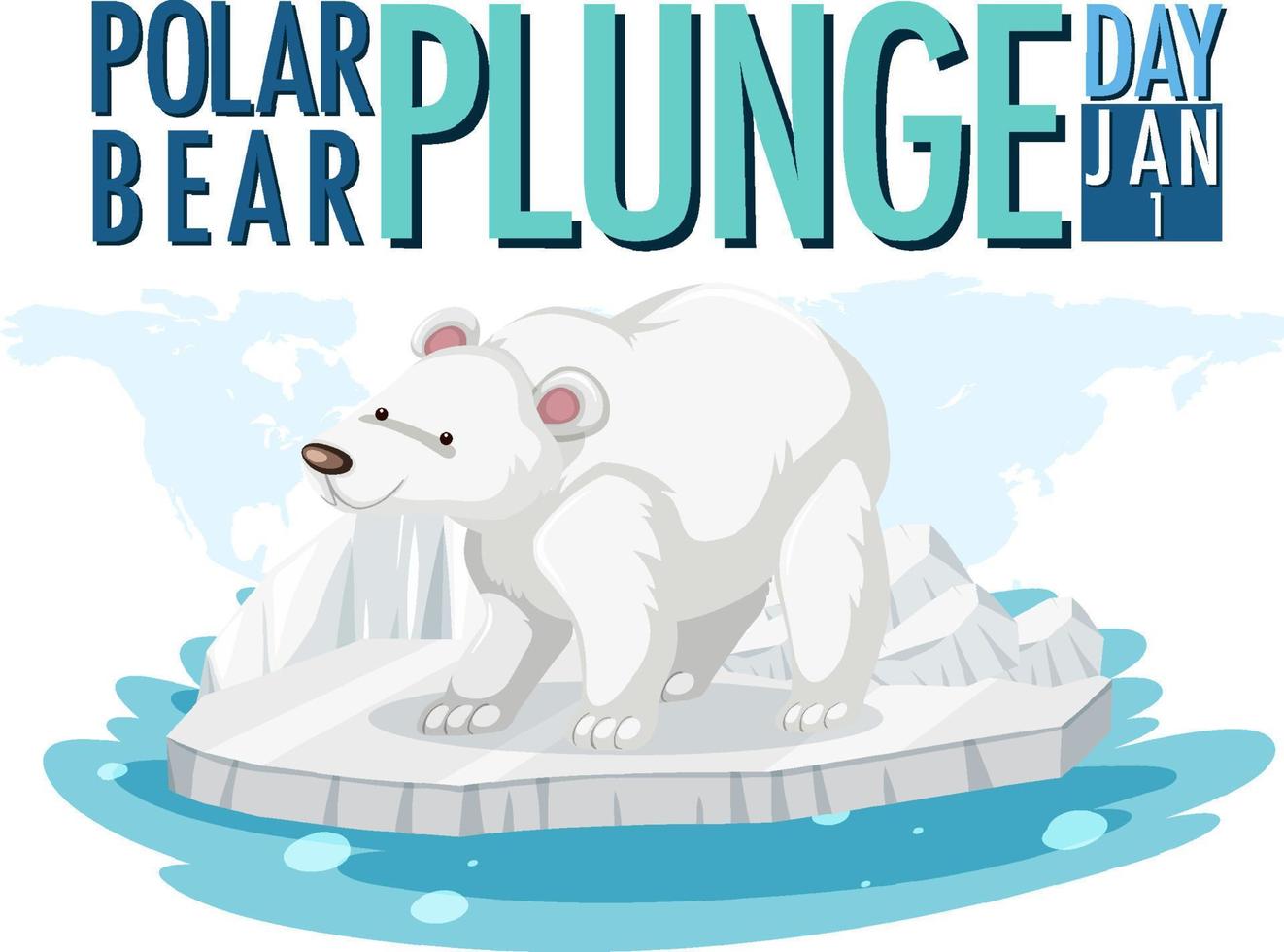 icono del día de la zambullida del oso polar enero vector